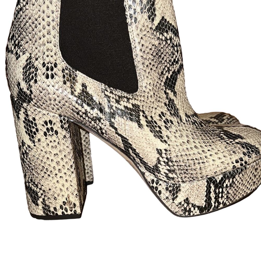 Sam Edelman Abella Platform Chelsea Boots Reptile Embossed Size 9.5M Used - Picture 3 of 8